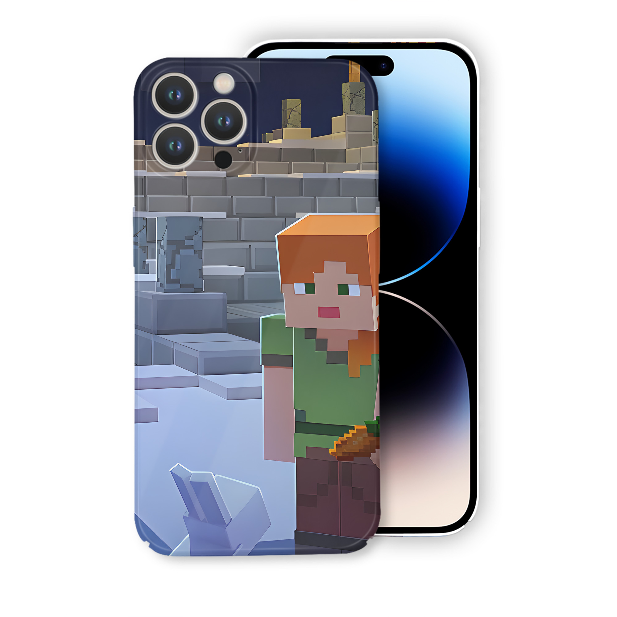 （画像用） マインクラフト ブロックの世界 Minecraft MC Block world 【iPhone 14シリーズ対応】ハードケース
